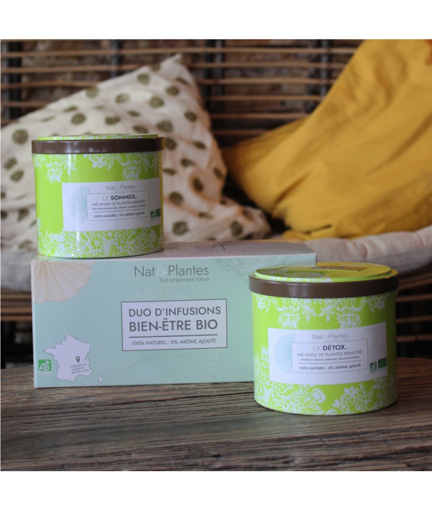 Coffret Duo Infusions bio boîtes tradition vrac DÉTOX & SOMMEIL